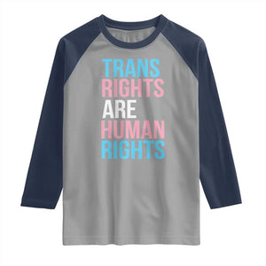 Trans Rights Raglan Shirt Human Rights Transgender Pride Gender Equality TS10 Sport Gray Navy Print Your Wear