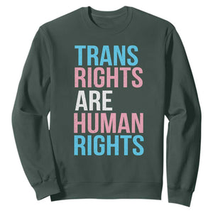 Trans Rights Sweatshirt Human Rights Transgender Pride Gender Equality TS10 Dark Forest Green Print Your Wear