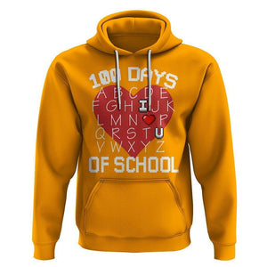 100 Days Of School Alphabet Love Hoodie TS09 Gold Printyourwear