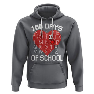 100 Days Of School Alphabet Love Hoodie TS09 Charcoal Printyourwear