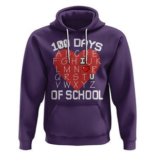 100 Days Of School Alphabet Love Hoodie TS09 Purple Printyourwear