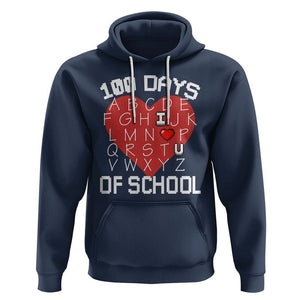 100 Days Of School Alphabet Love Hoodie TS09 Navy Printyourwear