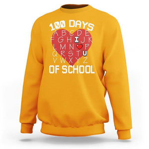 100 Days Of School Alphabet Love Sweatshirt TS09 Gold Printyourwear