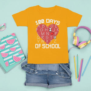 100 Days Of School Alphabet Love T Shirt For Kid TS09 Gold Printyourwear