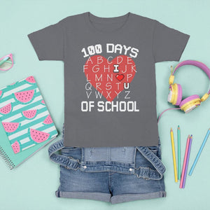 100 Days Of School Alphabet Love T Shirt For Kid TS09 Charcoal Printyourwear