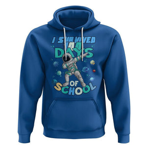 100 Days of School Astronaut Hoodie Outer Space Dabbing I Survived TS02 Royal Blue Printyourwear