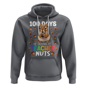 100 Days of School Chipmunk Hoodie Driving My Teacher Nuts TS02 Charcoal Printyourwear