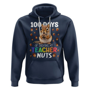 100 Days of School Chipmunk Hoodie Driving My Teacher Nuts TS02 Navy Printyourwear