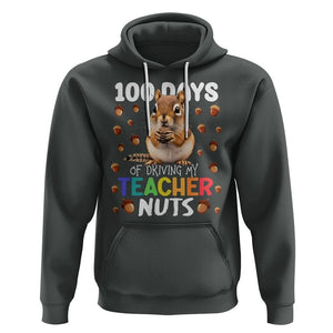 100 Days of School Chipmunk Hoodie Driving My Teacher Nuts TS02 Dark Heather Printyourwear