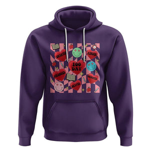 100 Days Of School Hoodie Smarter Kinder Stronger Brighter Retro Groovy TS02 Purple Printyourwear