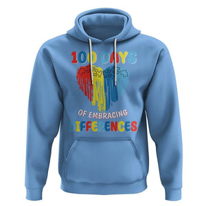 100 Days of School IEP Hoodie Embrace Differences Neurodiversity Autism ADHD Awareness TS02 Carolina Blue Printyourwear