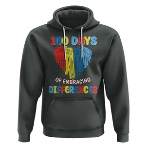 100 Days of School IEP Hoodie Embrace Differences Neurodiversity Autism ADHD Awareness TS02 Dark Heather Printyourwear