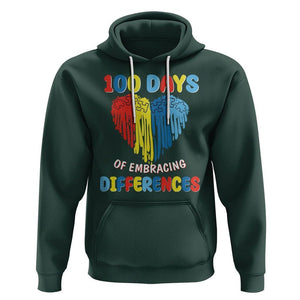 100 Days of School IEP Hoodie Embrace Differences Neurodiversity Autism ADHD Awareness TS02 Dark Forest Green Printyourwear