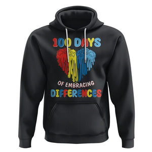 100 Days of School IEP Hoodie Embrace Differences Neurodiversity Autism ADHD Awareness TS02 Black Printyourwear