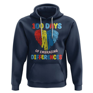 100 Days of School IEP Hoodie Embrace Differences Neurodiversity Autism ADHD Awareness TS02 Navy Printyourwear