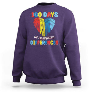 100 Days of School IEP Sweatshirt Embrace Differences Neurodiversity Autism ADHD Awareness TS02 Purple Printyourwear