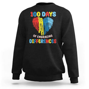 100 Days of School IEP Sweatshirt Embrace Differences Neurodiversity Autism ADHD Awareness TS02 Black Printyourwear