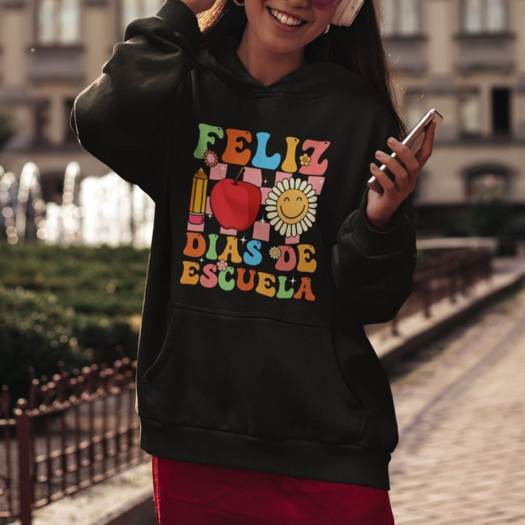 100 Days Of School Spanish Hoodie Feliz 100 Dias De Escuela 100th Day Back To School TS02 Printyourwear