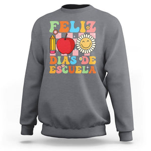 100 Days Of School Spanish Sweatshirt Feliz 100 Dias De Escuela 100th Day Back To School TS02 Charcoal Printyourwear