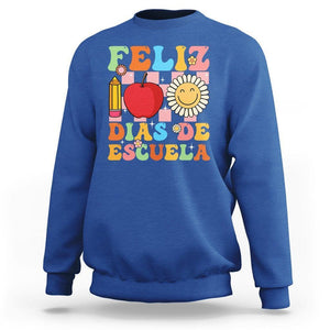 100 Days Of School Spanish Sweatshirt Feliz 100 Dias De Escuela 100th Day Back To School TS02 Royal Blue Printyourwear