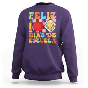 100 Days Of School Spanish Sweatshirt Feliz 100 Dias De Escuela 100th Day Back To School TS02 Purple Printyourwear