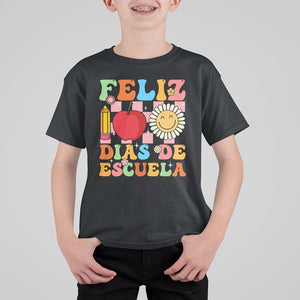 100 Days Of School Spanish T Shirt For Kid Feliz 100 Dias De Escuela 100th Day Back To School TS02 Black Printyourwear