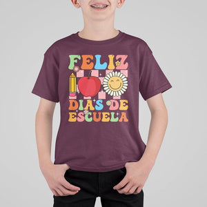 100 Days Of School Spanish T Shirt For Kid Feliz 100 Dias De Escuela 100th Day Back To School TS02 Maroon Printyourwear