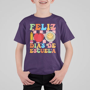 100 Days Of School Spanish T Shirt For Kid Feliz 100 Dias De Escuela 100th Day Back To School TS02 Purple Printyourwear