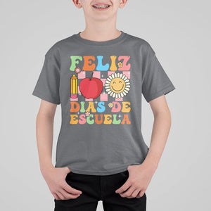 100 Days Of School Spanish T Shirt For Kid Feliz 100 Dias De Escuela 100th Day Back To School TS02 Charcoal Printyourwear