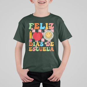 100 Days Of School Spanish T Shirt For Kid Feliz 100 Dias De Escuela 100th Day Back To School TS02 Dark Forest Green Printyourwear