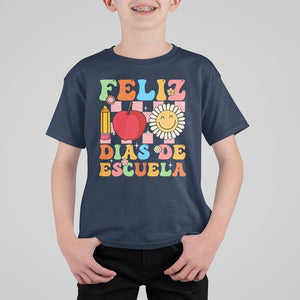 100 Days Of School Spanish T Shirt For Kid Feliz 100 Dias De Escuela 100th Day Back To School TS02 Navy Printyourwear