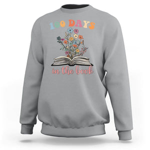 100 Days of School Sweatshirt 100 Days In The Book Reading TS02 Sport Gray Printyourwear