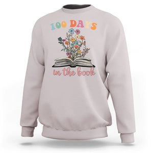 100 Days of School Sweatshirt 100 Days In The Book Reading TS02 Ice Gray Printyourwear