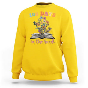 100 Days of School Sweatshirt 100 Days In The Book Reading TS02 Daisy Printyourwear