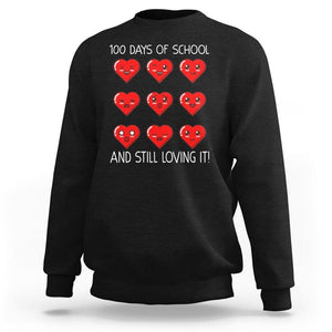 100 Days of School Sweatshirt Still Loving It Cute Hearts TS02 Black Printyourwear