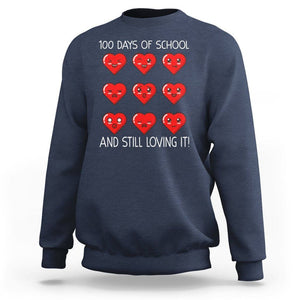 100 Days of School Sweatshirt Still Loving It Cute Hearts TS02 Navy Printyourwear