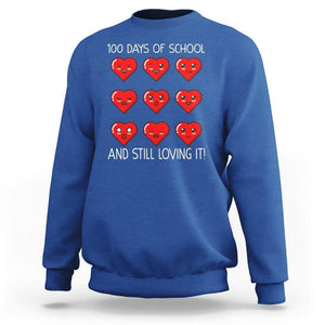 100 Days of School Sweatshirt Still Loving It Cute Hearts TS02 Royal Blue Printyourwear