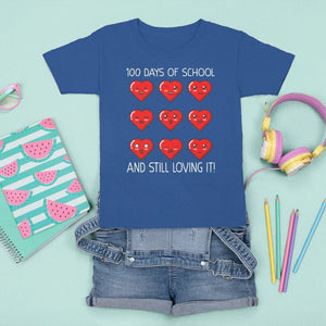 100 Days of School T Shirt For Kid Still Loving It Cute Hearts TS02 Royal Blue Printyourwear