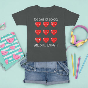 100 Days of School T Shirt For Kid Still Loving It Cute Hearts TS02 Dark Heather Printyourwear