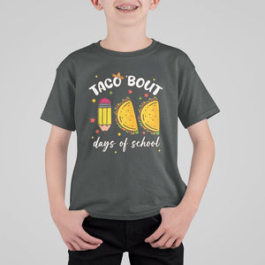 100 Days of School Tacos T Shirt For Kid Taco' Bout 100 Days TS02 Dark Heather Printyourwear