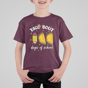 100 Days of School Tacos T Shirt For Kid Taco' Bout 100 Days TS02 Maroon Printyourwear