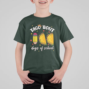 100 Days of School Tacos T Shirt For Kid Taco' Bout 100 Days TS02 Dark Forest Green Printyourwear