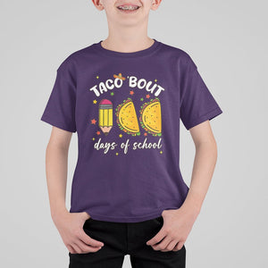 100 Days of School Tacos T Shirt For Kid Taco' Bout 100 Days TS02 Purple Printyourwear