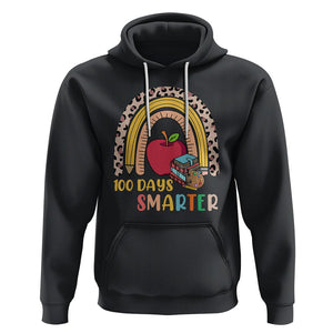 100 Dayth Of School Hoodie 100 Days Smarter Retro Vintage Rainbow TS02 Black Printyourwear