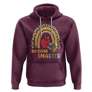 100 Dayth Of School Hoodie 100 Days Smarter Retro Vintage Rainbow TS02 Maroon Printyourwear