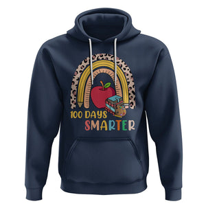 100 Dayth Of School Hoodie 100 Days Smarter Retro Vintage Rainbow TS02 Navy Printyourwear