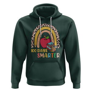 100 Dayth Of School Hoodie 100 Days Smarter Retro Vintage Rainbow TS02 Dark Forest Green Printyourwear