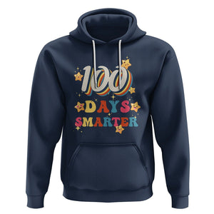 100 Dayth Of School Hoodie Retro 100 Days Smarter Cute Little Stars TS02 Navy Printyourwear