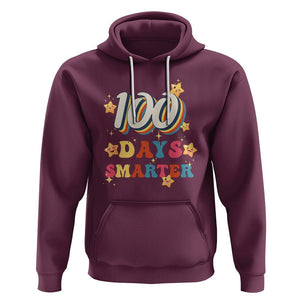 100 Dayth Of School Hoodie Retro 100 Days Smarter Cute Little Stars TS02 Maroon Printyourwear