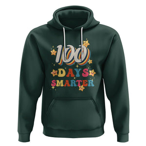 100 Dayth Of School Hoodie Retro 100 Days Smarter Cute Little Stars TS02 Dark Forest Green Printyourwear